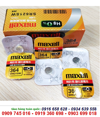 Maxell SR621SW-Pin 364, Pin Maxell SR621SW-364 silver oxide 1.55v (Loại vỉ 1viên)
